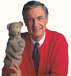 Mister Rogers and Daniel Striped Tiger